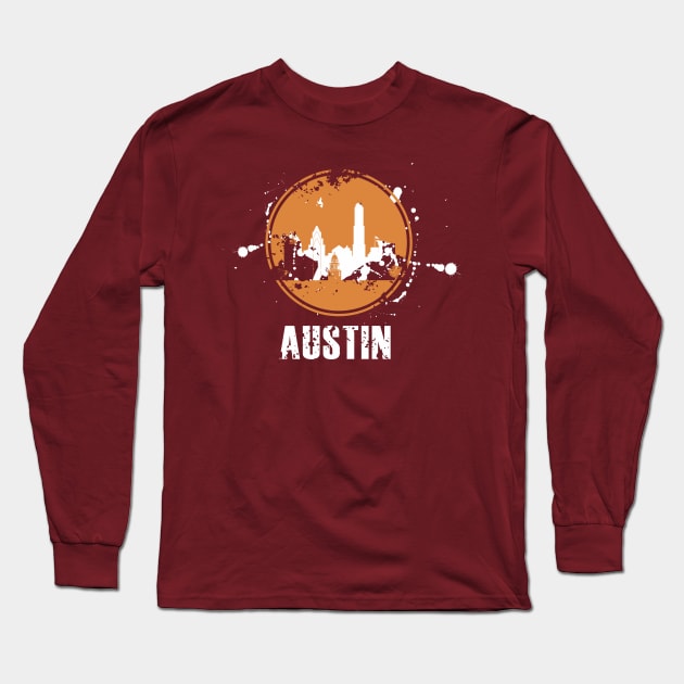 Austin skyline Long Sleeve T-Shirt by DimDom